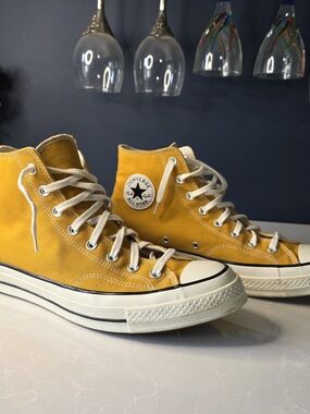 Converse High Top Sneakers in Mustard Yellow